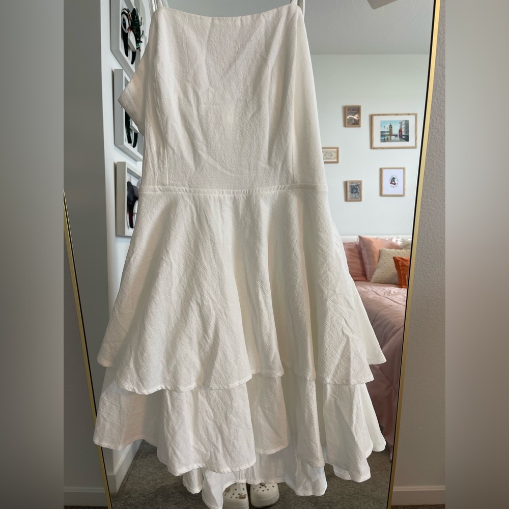 Halara White Layered Tie Back Dress XS